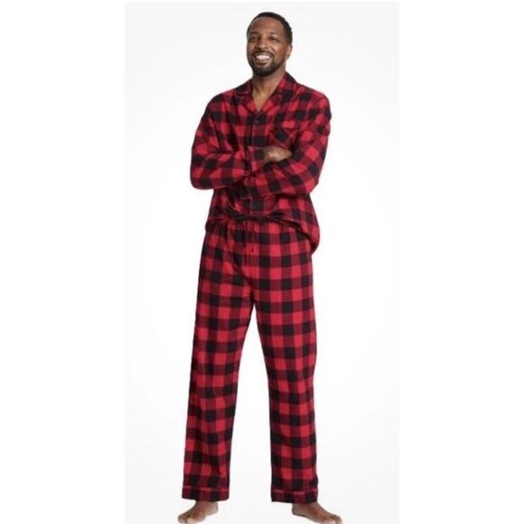 NIP Wondershop Men's XL 40-42 Red Buffalo Check Soft Flannel Pajama 2 Piece Set - Picture 1 of 4